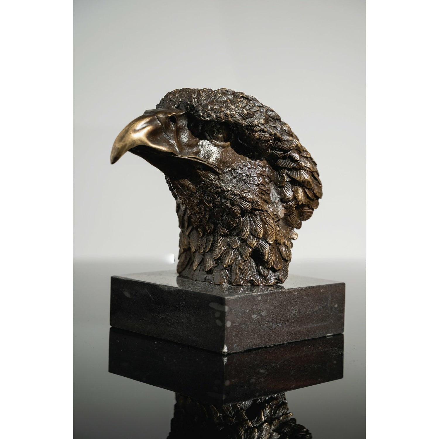 Bronze & Marble Eagle Head Sculpture - Our Bronze & Marble Eagle Head Sculpture is the perfect addition to any space.